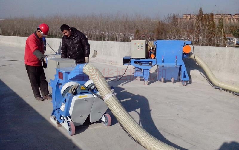 混凝土地面拋丸機、水泥路面打毛粗化機-移動施工方便操作